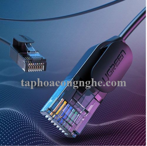 Ugreen 70656 10M 10Gbps 500MHz cat6a màu đen siêu mỏng OD2.8mm cáp mạng Utp LAN Ethernet toàn đồng NW122 30070656